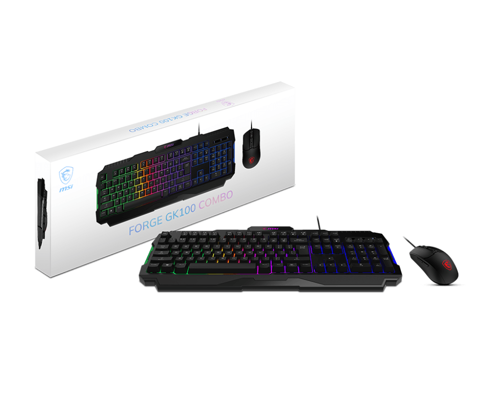 KEYBOARDS MSI FORGE GK100 COMBO AR KEYBOARDS MSI FORGE GK100 COMBO AR